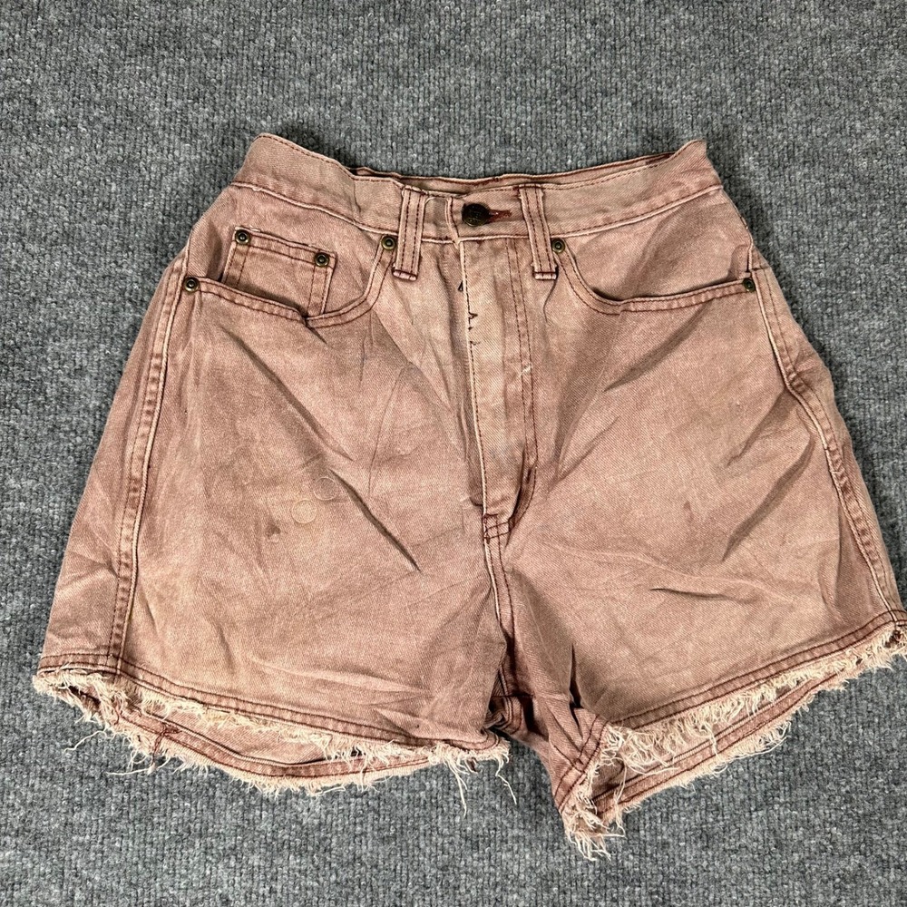 One Step Up Shorts Womens Size 5 Pink High Waisted Cotton Raw Hem Distressed